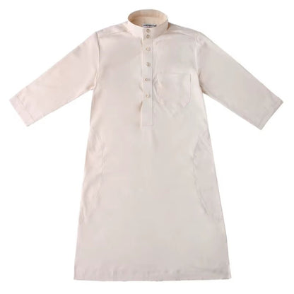 Children Robe W/ Long Sleeves Teenager Muslim Clothing Boys Kaftan Islamic Middle East Arab Jubba Thobe for Four Seasons - Mugawe Store