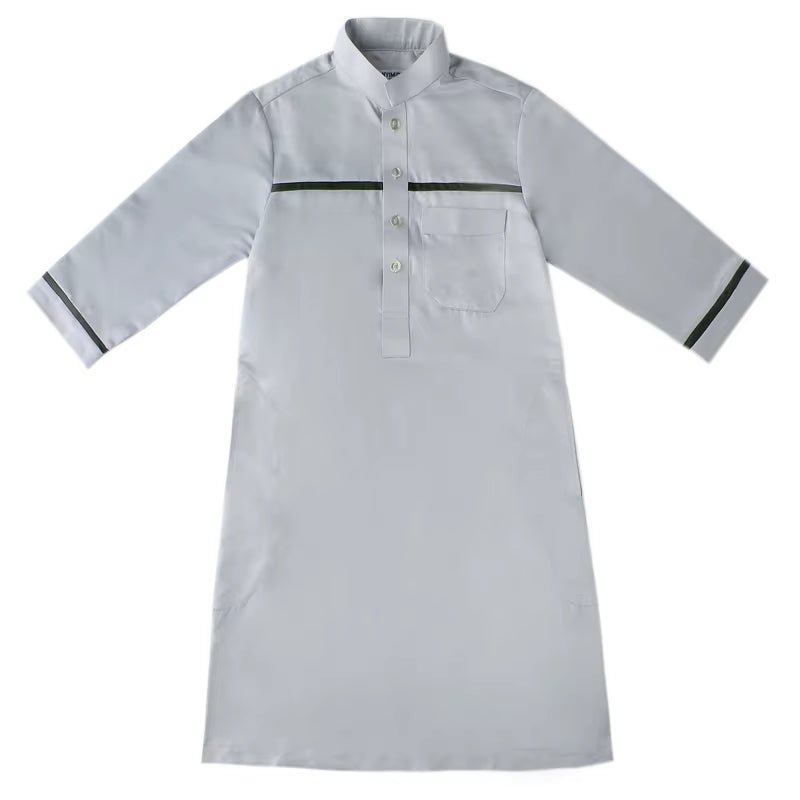 Children Robe W/ Long Sleeves Teenager Muslim Clothing Boys Kaftan Islamic Middle East Arab Jubba Thobe for Four Seasons - Mugawe Store