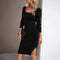 Elegant Ribbed Midi Dress with Side Slit - Mugawe Store