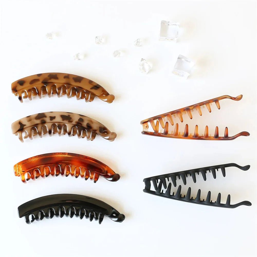 Frosted Solid Color Banana Hair Clips – Fashion Ponytail Barrettes & Hair Claws for Women - Mugawe Store