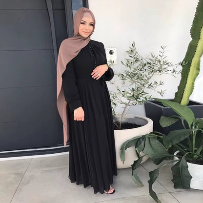 Hot Sale Djellaba Muslim Dress Big Swing Abaya Elegant Long Muslim Abayas Women Modest Wear Clothing EID Robes Belt WY20 - Mugawe Store