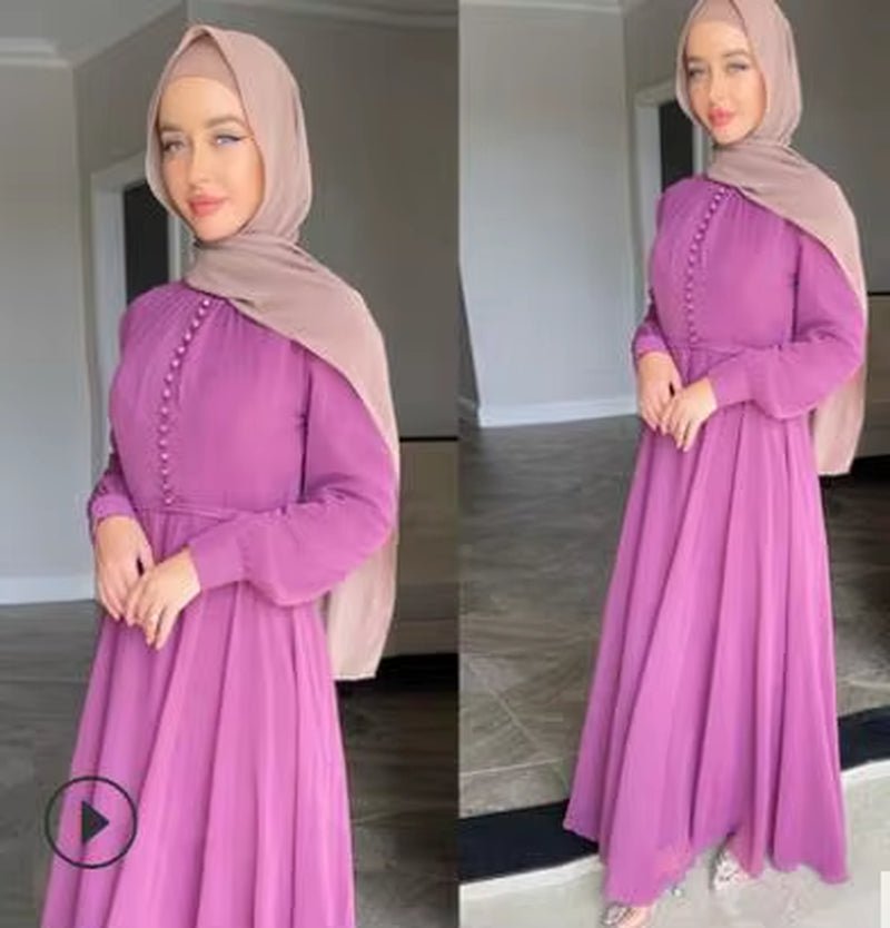 Hot Sale Djellaba Muslim Dress Big Swing Abaya Elegant Long Muslim Abayas Women Modest Wear Clothing EID Robes Belt WY20 - Mugawe Store