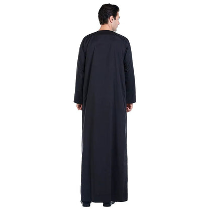 Men Thobe Thoub Islamic Muslim Arab Kaftan Solid Long Sleeve Jubba Saudi Arabia Robe Daffah Turkish Caftan Muslim Clothing Abaya - Mugawe Store