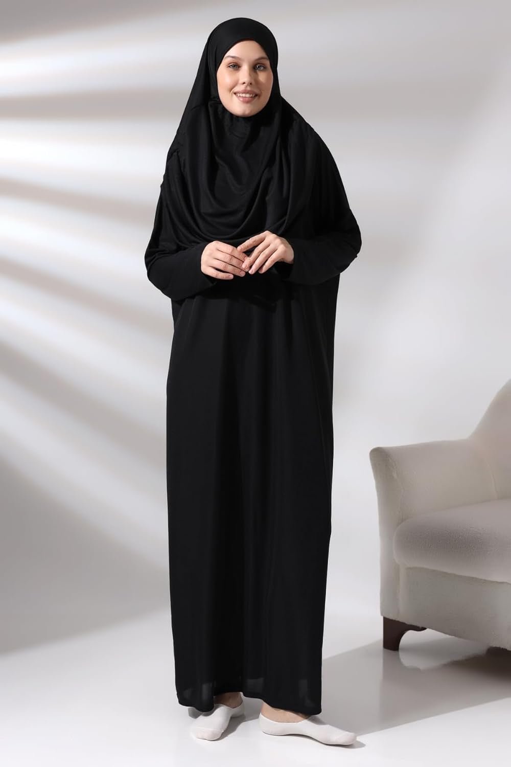 Muslim Dresses for Women, One - Piece Long Sleeve Islamic Prayer Dress & Prayer Rug & Beads, Islamic Set - Mugawe Store