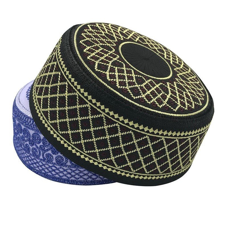 Muslim Hats Cotton Embroidery Islamic Men Prayer Arab Clothing Caps - Mugawe Store