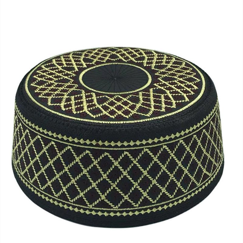 Muslim Hats Cotton Embroidery Islamic Men Prayer Arab Clothing Caps - Mugawe Store