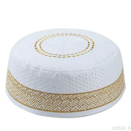 Muslim Men Prayer Hat Cotton Embroidery Islam Men'S Arabia Indian Hats Islamic Clothing Accessories Arab Middle East Caps - Mugawe Store