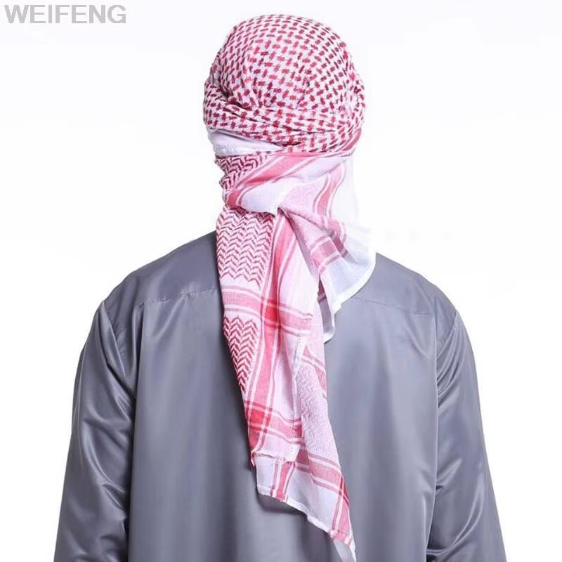 Muslim Shemagh Scarf Traditional Islamic Accessories Headscarf Islamic Neck Wrap Headscarf Windproof Arab Keffiyeh Shemagh Scarf - Mugawe Store