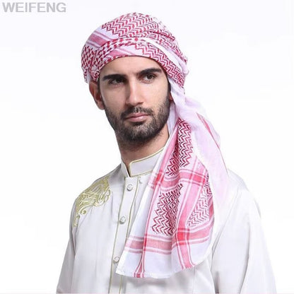 Muslim Shemagh Scarf Traditional Islamic Accessories Headscarf Islamic Neck Wrap Headscarf Windproof Arab Keffiyeh Shemagh Scarf - Mugawe Store