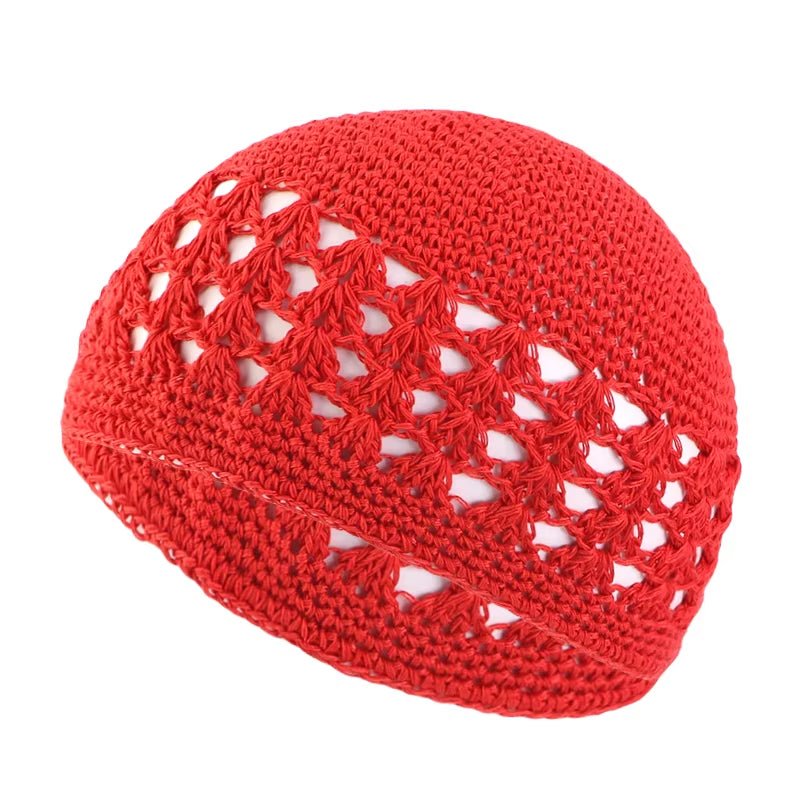 New Kufi Cap Solid Cotton Women Men Prayer Hats Islamic Islamic Beanie Kufi Hats Crochet Handmade Winter Keep Warm Accessories - Mugawe Store