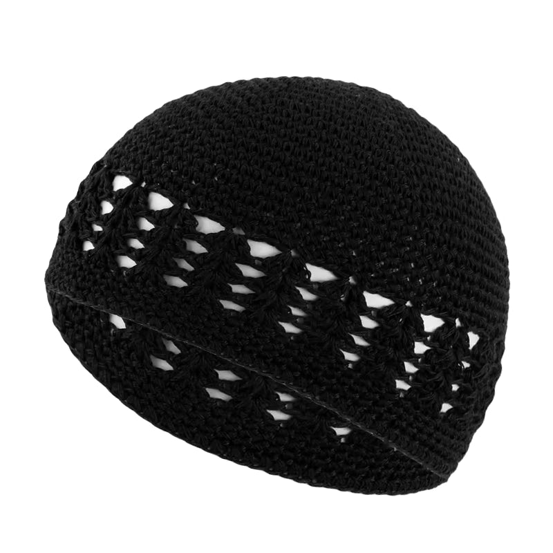 New Kufi Cap Solid Cotton Women Men Prayer Hats Islamic Islamic Beanie Kufi Hats Crochet Handmade Winter Keep Warm Accessories - Mugawe Store