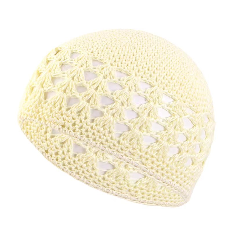 New Kufi Cap Solid Cotton Women Men Prayer Hats Islamic Islamic Beanie Kufi Hats Crochet Handmade Winter Keep Warm Accessories - Mugawe Store