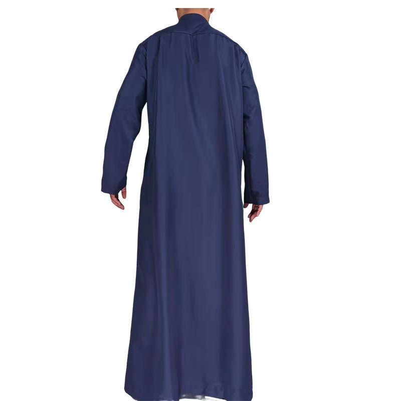 Qamis Man Clothing Islam Djellaba Man Muslim Arab Men Robe Middle Eastern Washed Fleece Robe Jubba Thobe Muslim Styles Fashion - Mugawe Store