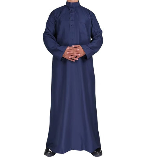 Qamis Man Clothing Islam Djellaba Man Muslim Arab Men Robe Middle Eastern Washed Fleece Robe Jubba Thobe Muslim Styles Fashion - Mugawe Store