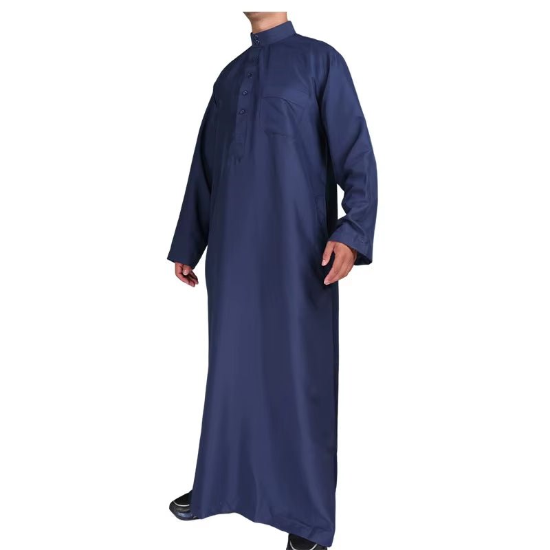 Qamis Man Clothing Islam Djellaba Man Muslim Arab Men Robe Middle Eastern Washed Fleece Robe Jubba Thobe Muslim Styles Fashion - Mugawe Store