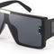 Square Oversized Flat Top Sunglasses with Side Lens Integrated for Women Men B4028 - Mugawe Store