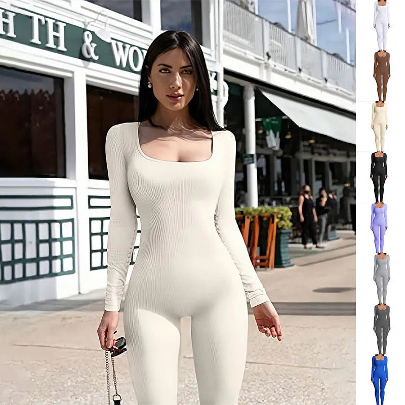 Women'S Seamless Long - Sleeve Yoga Jumpsuit - Mugawe Store