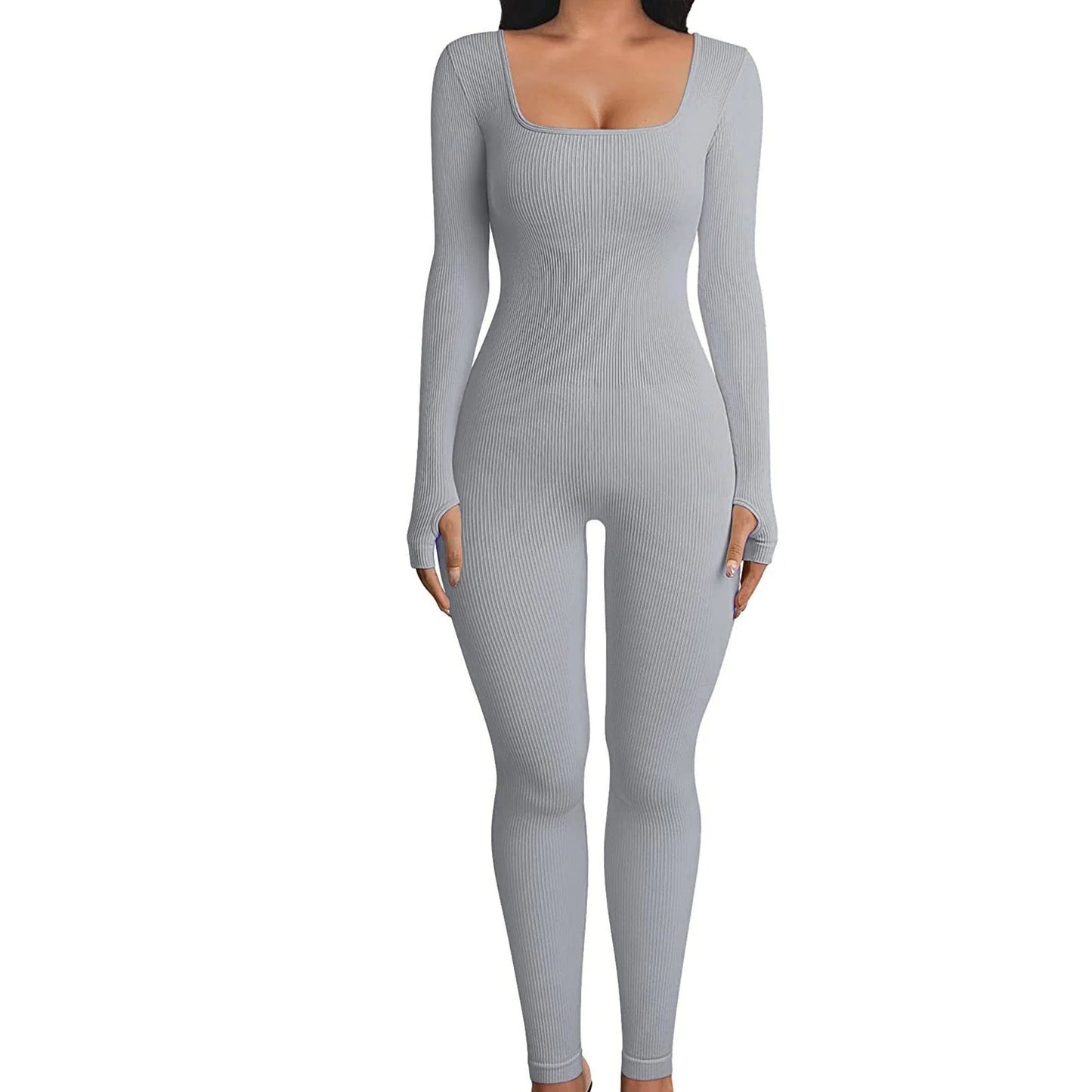 Women'S Seamless Long - Sleeve Yoga Jumpsuit - Mugawe Store